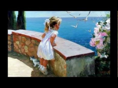 niña mirando el mar.Antonieta Vrallo