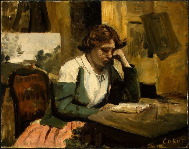 depresionGirl_Reading_by_Jean-Baptiste-Camille_Corot_c1868