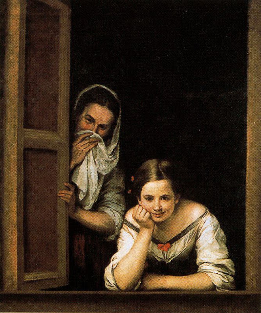 Dos mujeres en la ventana.