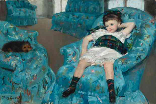 niña.Niñita en un sillón azul, 1878, Mary Cassatt.
