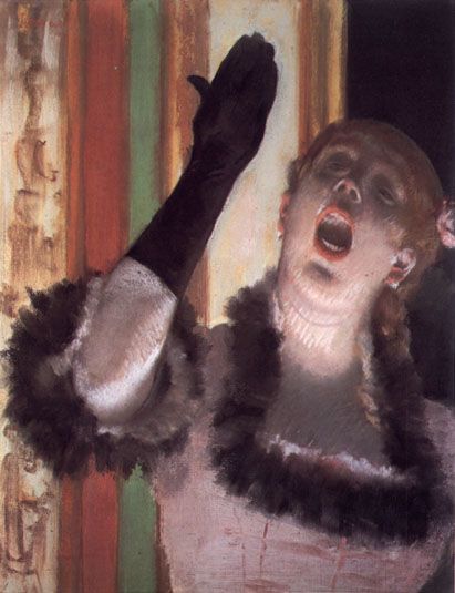 mujer cantando Degas