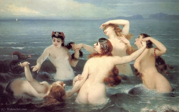 sirenas Charles_Edouard_Boutibonne-Mermaids_Frolicking_in_the_Sea